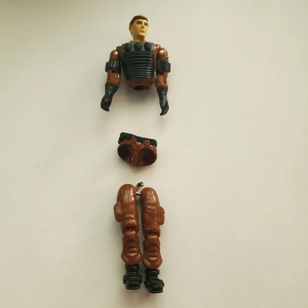Vintage Military Action Figure Parts Brown Soldier 3.75 Inch For Repair TLC RARE